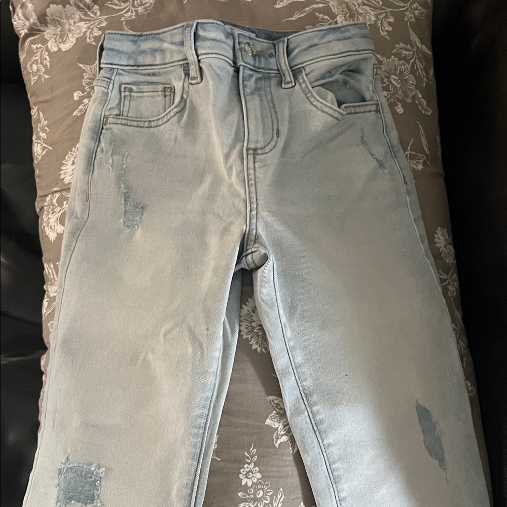 Kids straight leg boyfriend fit lightly distressed jeans